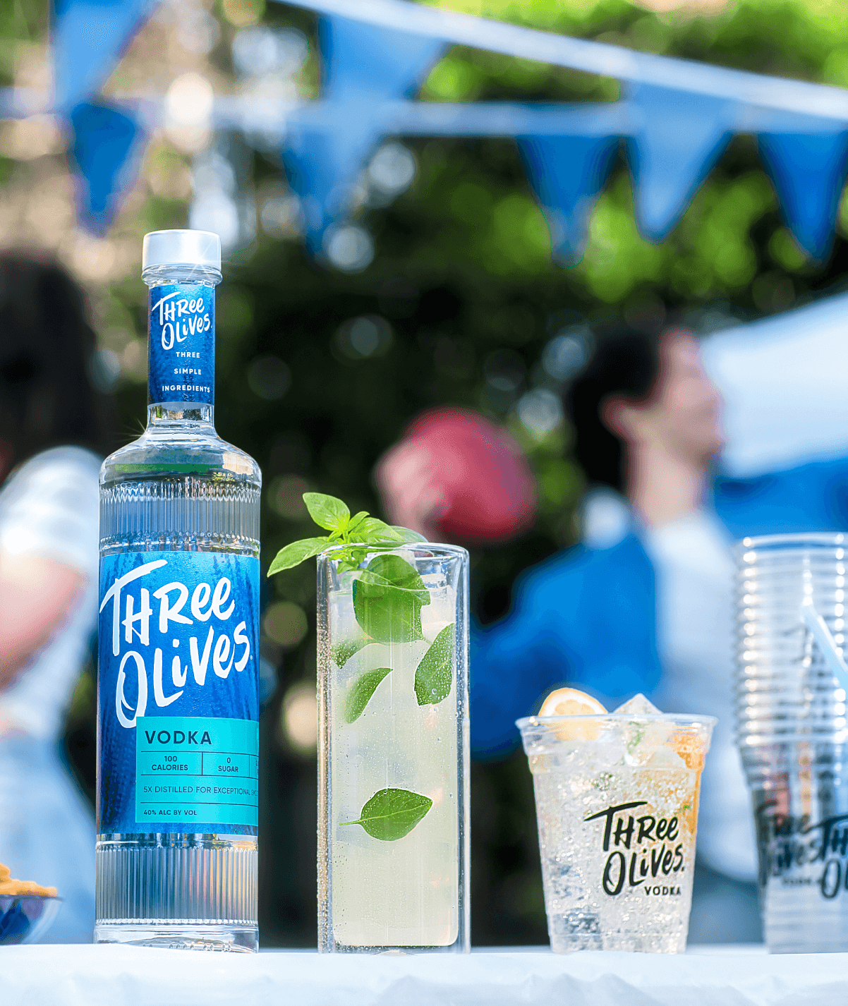 Three olives original bottle paired with cocktail