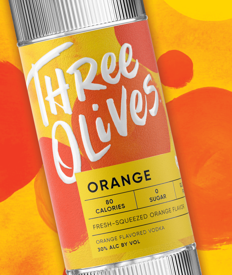 Three olives orange bottle